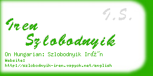 iren szlobodnyik business card